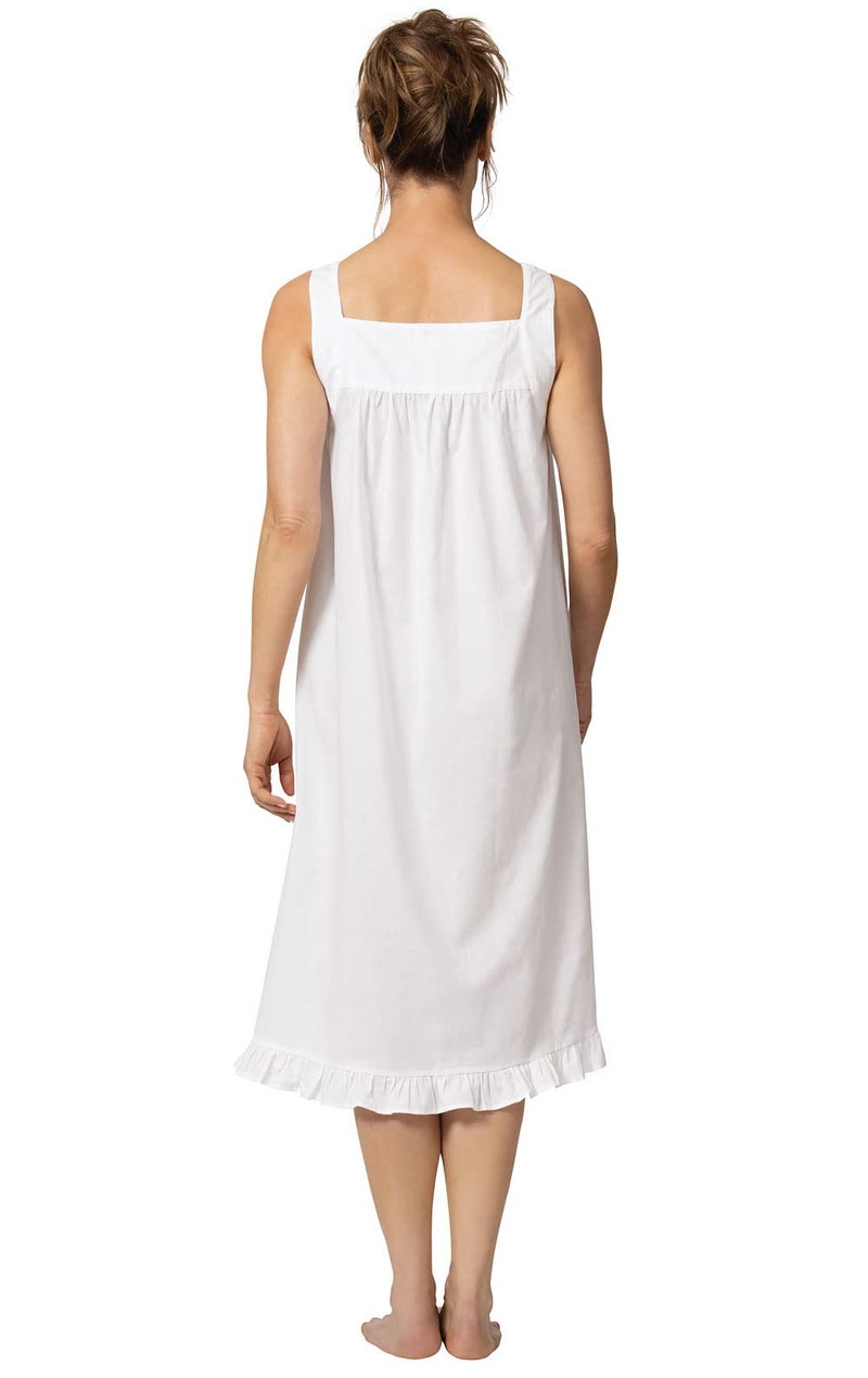 The 1 for U White Nightgown - 100% Cotton Nightgowns For Women, White, MD - Image 2